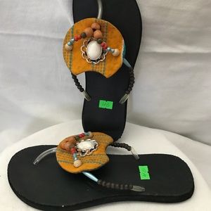 Hand crafted slippers made in Ghana